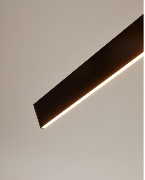 Mat črna LED stropna svetilka 5.5x101 cm Boadella – Kave Home