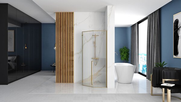 Tuš kabina Rea DIAMOND 90x90 BRUSH GOLD