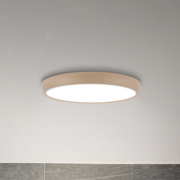 Briloner LED-stropna svetilka Navaro, bež/bela, Ø 38 cm, 4.000 K, Bež, Hodnik, Kovina, Sodobni