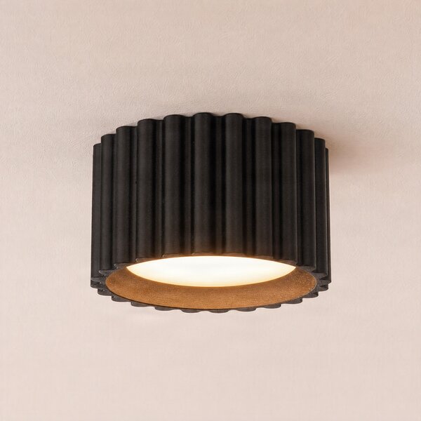 SOLLUX LIGHTING Stropna svetilka Aura 1, črna, z enim žarilom, premer 10 cm, GX53, zatemnjen, Črna, Hodnik, Aluminij, Sodobni