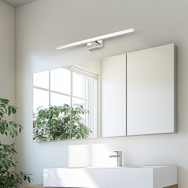 EGLO LED stenska svetilka Conettilla, krom barva, širina 60 cm IP44 CCT, Kovinska, Kopalnica, Kovina, Sodobni
