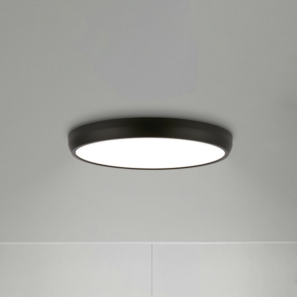 Briloner LED-stropna svetilka Navaro, črno-bela, premer 38 cm, 4.000 K, Črna, Hodnik, Kovina, Sodobni