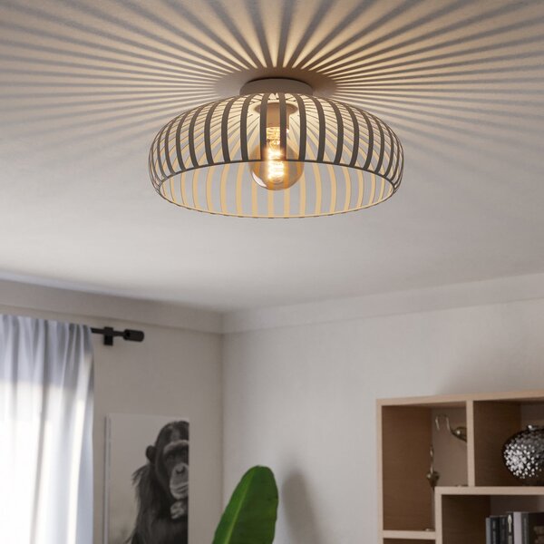EGLO Stropna svetilka Mogano 3, bež, Ø 43 cm, kovina, E27, zatemnjen, Bež, Dnevna soba / jedilnica, Kovina, Sodobni