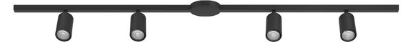 EGLO Komplet tirnic EASY TRACK, črn, 4 x GU10-spotovi, dolžina 193 cm, zatemnjen, Črna, Dnevna soba / jedilnica, Kovina, Sodobni