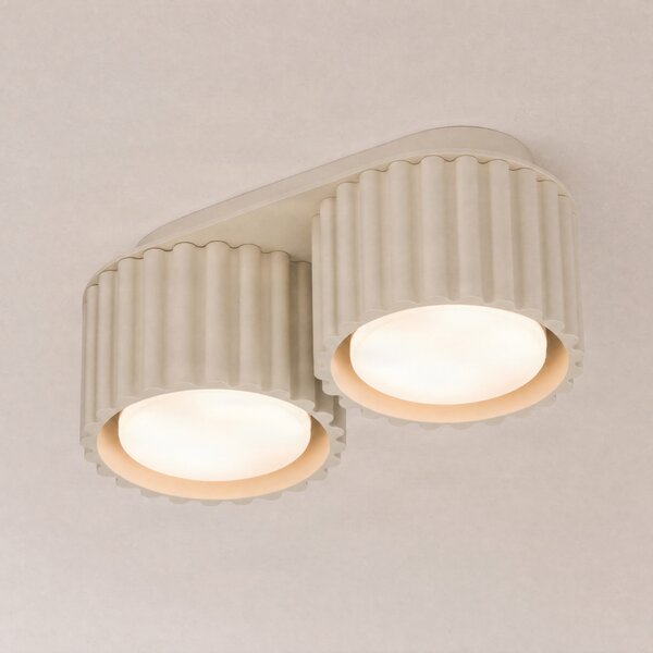 SOLLUX LIGHTING Stropna svetilka Aura 2, bež, 2-žarilna, dolžina 21 cm, GX53, zatemnjen, Bež, Hodnik, Aluminij, Sodobni