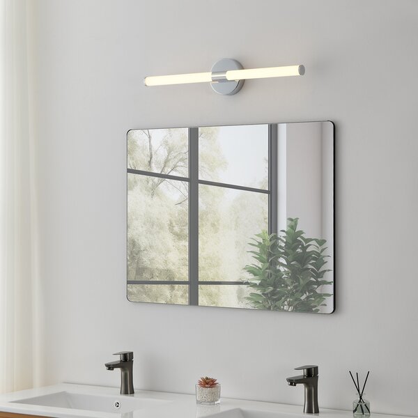 EGLO LED stenska svetilka Ramola, krom barva, širina 60 cm, IP44, CCT, Kovinska, Kopalnica, Kovina, Sodobni