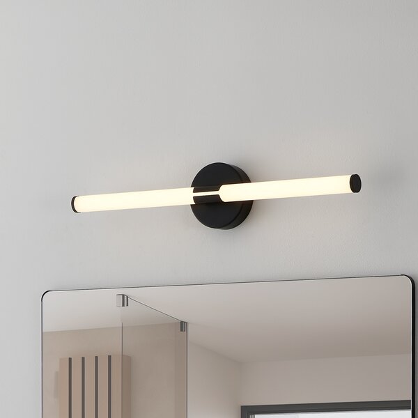 EGLO LED stenska svetilka Ramola, črna, širina 60 cm, IP44, CCT, Črna, Kopalnica, Kovina, Sodobni