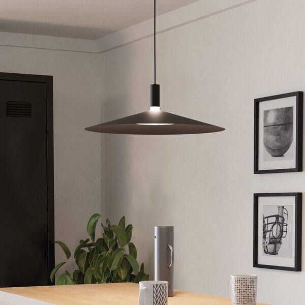 EGLO LED-Smart-visoka svetilka Conomavilla-Z, črna, Ø 45 cm CCT RGB, zatemnjen, Črna, Dnevna soba / jedilnica, Kovina, Sodobni