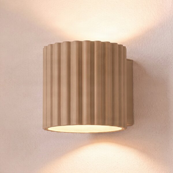SOLLUX LIGHTING Stenska svetilka Aura, siva, Ø 10 cm, G9, svetloba navzgor/navzdol, aluminij, zatemnjen, Siva, Hodnik, Aluminij, Sodobni