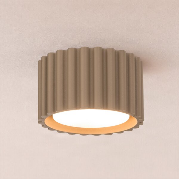 SOLLUX LIGHTING Stropna svetilka Aura 1, siva, enogorilna, Ø 10 cm, GX53, zatemnjen, Siva, Hodnik, Aluminij, Sodobni