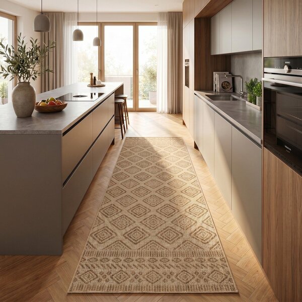 Bež zunanji in notranji tekač 80x250 cm Mira 1452 – Ayyildiz Carpets