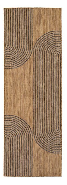 Črn/rjav zunanji in notranji tekač 80x250 cm Mira 1453 – Ayyildiz Carpets