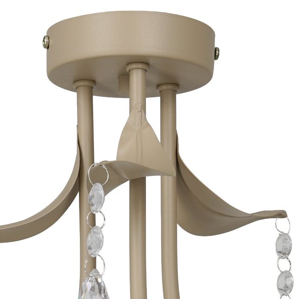 Milagro Lighting Stropna svetilka Celeste, siva-rjava, Ø 40 cm, kovina, 3-žarilna, zatemnjen, Zlata / medeninasta, Dnevna soba / jedilnica, Kovina