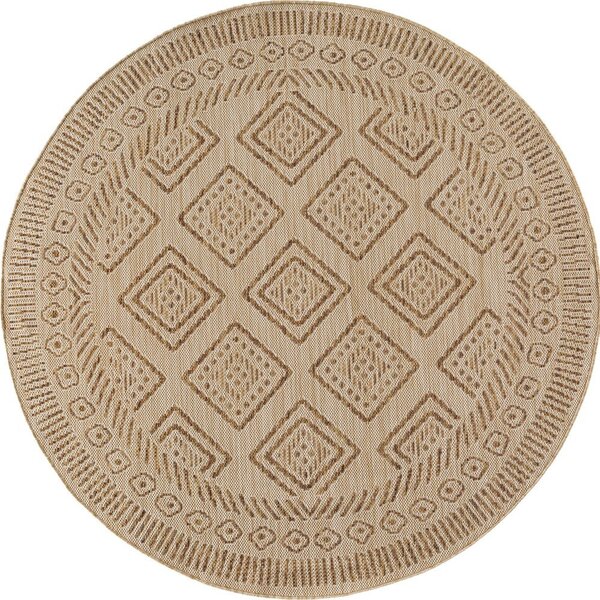 Bež okrogla notranja in zunanja preproga ø 80 cm Mira 1452 – Ayyildiz Carpets