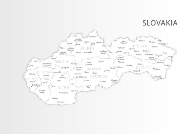 Tapeta mapa Slovenska v čiernobielom