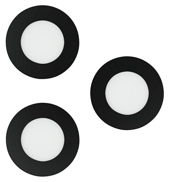 Eglo connect.z Set okroglih LED vgradnih svetilk Fueva-Z (Ø x V: 85 x 26 mm, 3 kos, Večbarvno, Črna)