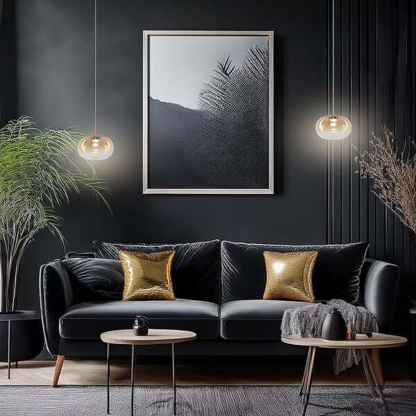 Milagro Lighting LED-visoka svetilka Vaso, jantarne barve, Ø 18 cm, steklo, Bež, Dnevna soba / jedilnica, Steklo, Sodobni