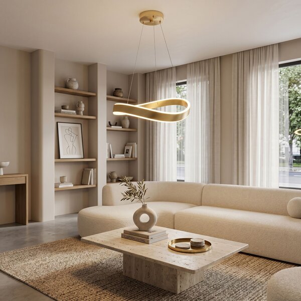 VISEČA STROPNÁ SVETILKA SWE067-CP 60cm BRUSH GOLD