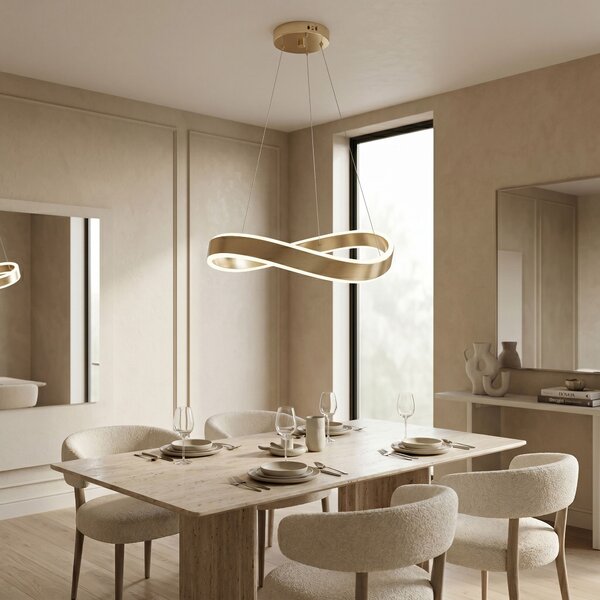 VISEČA STROPNÁ SVETILKA SWE067-CP 60cm BRUSH GOLD