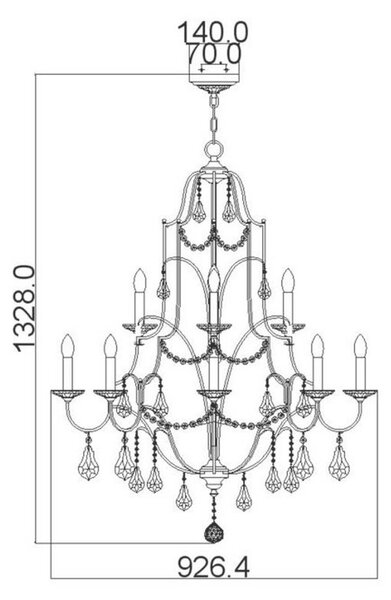 LESTENEC FE-Valentina 92.6/125.2 cm E14