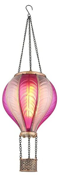 Globo Solarna viseča svetilka Balon (Roza, IP44, Ø x V: 14 x 46,5 cm)