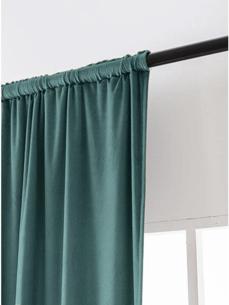 Zatemnitvena zavesa VELVET 140x250 cm, turkizna Za obesiti: Trak za nabiranje