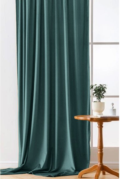 Zatemnitvena zavesa VELVET 140x250 cm, turkizna Za obesiti: Trak za nabiranje