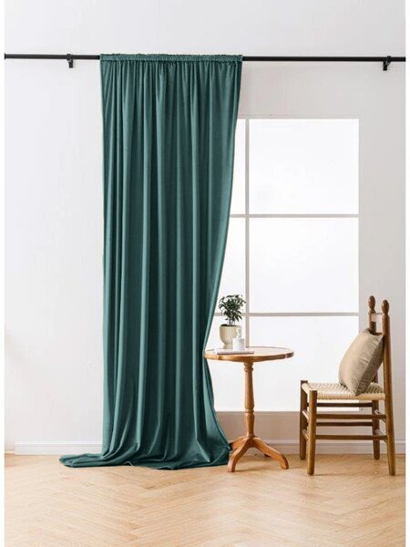 Zatemnitvena zavesa VELVET 140x250 cm, turkizna Za obesiti: Trak za nabiranje