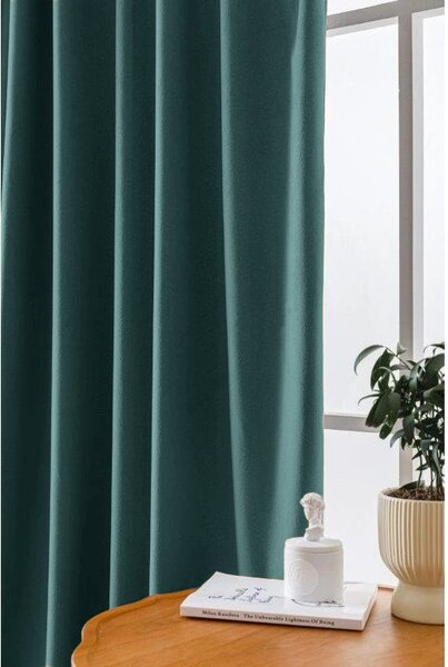 Zatemnitvena zavesa VELVET 140x250 cm, turkizna Za obesiti: Trak za nabiranje