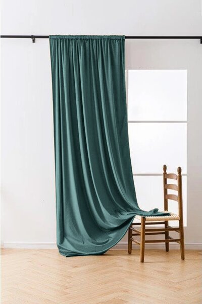 Zatemnitvena zavesa VELVET 140x250 cm, turkizna Za obesiti: Trak za nabiranje