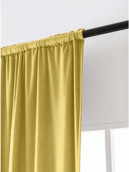 Zatemnitvena zavesa VELVET 140x270 cm, gorčična Za obesiti: Trak za nabiranje