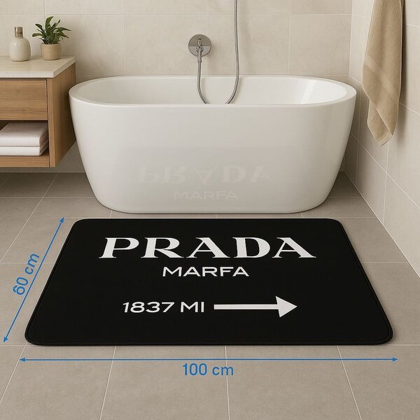 Črne žametne kopalniške preproge v kompletu 2 ks 60x100 cm Prada – Mila Home