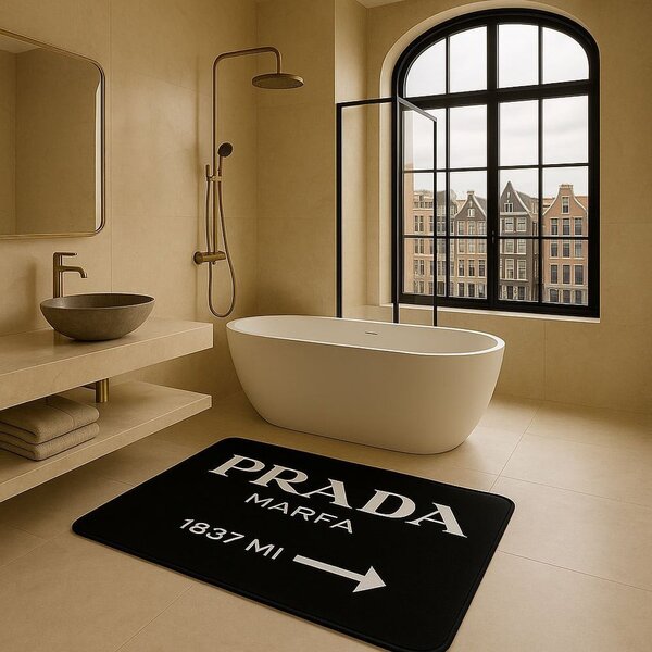 Črne žametne kopalniške preproge v kompletu 2 ks 60x100 cm Prada – Mila Home