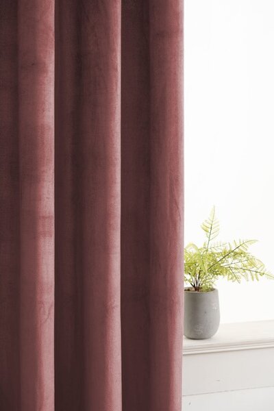 Zatemnitvena zavesa ELVIO VELVET 140x250 cm, staro rožnata Za obesiti: Kovinski obročki