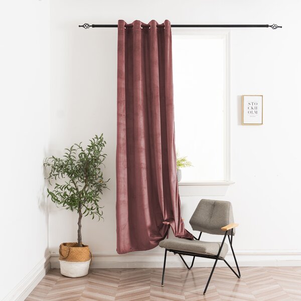 Zatemnitvena zavesa ELVIO VELVET 140x250 cm, staro rožnata Za obesiti: Kovinski obročki