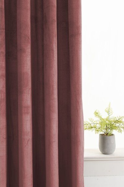 Zatemnitvena zavesa ELVIO VELVET 140x250 cm, staro rožnata Za obesiti: Kovinski obročki