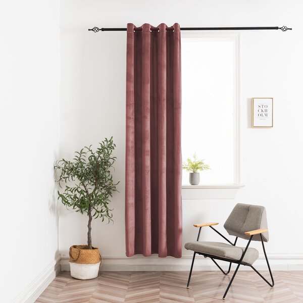 Zatemnitvena zavesa ELVIO VELVET 140x250 cm, staro rožnata Za obesiti: Kovinski obročki