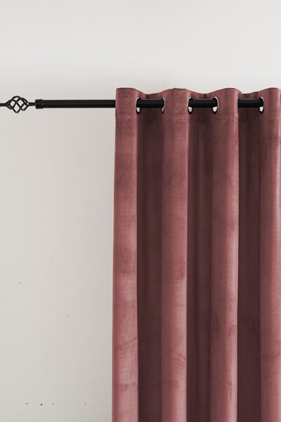 Zatemnitvena zavesa ELVIO VELVET 140x250 cm, staro rožnata Za obesiti: Kovinski obročki