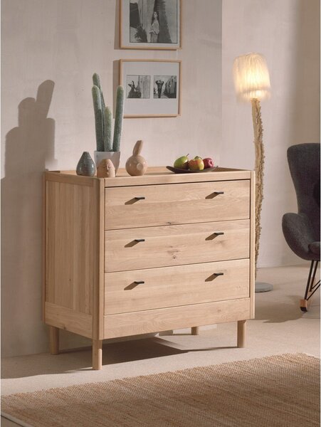 Otroška komoda iz masivnega hrasta v naravni barvi 100x95x55 cm Forrest – Vipack