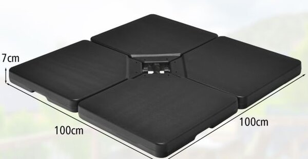 Podstavek za senčnik 52 litrov / 78 kg, polnjenje z vodo ali peskom