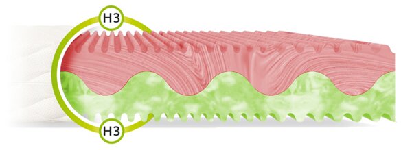 Wilsondo Vzmetnica s profilirano peno Zuno 90x200 Prevleka: AloeVera