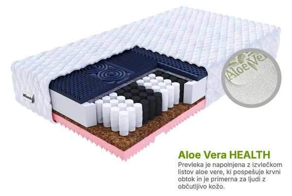 Žepkasta zdravstvena vzmetnica s kokosom Gina 80x200 Prevleka: Premium Jersey 3D
