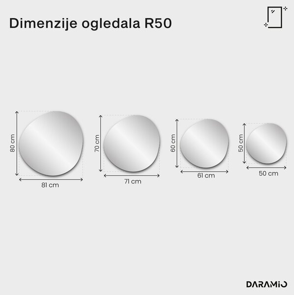 Ogledalo z zlato obdelavo stekla Pure R50