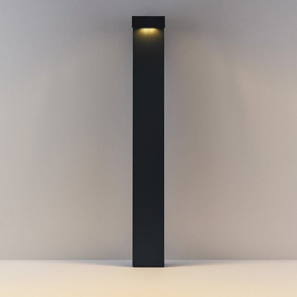 Molto Luce LED-ulična svetilka ATO, višina 85 cm, vklop/izklop, antracitna, IP65, kovinska, Črna, Aluminij, Sodobni
