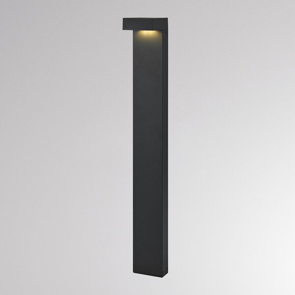 Molto Luce LED-ulična svetilka ATO, višina 85 cm, vklop/izklop, antracitna, IP65, kovinska, Črna, Aluminij, Sodobni