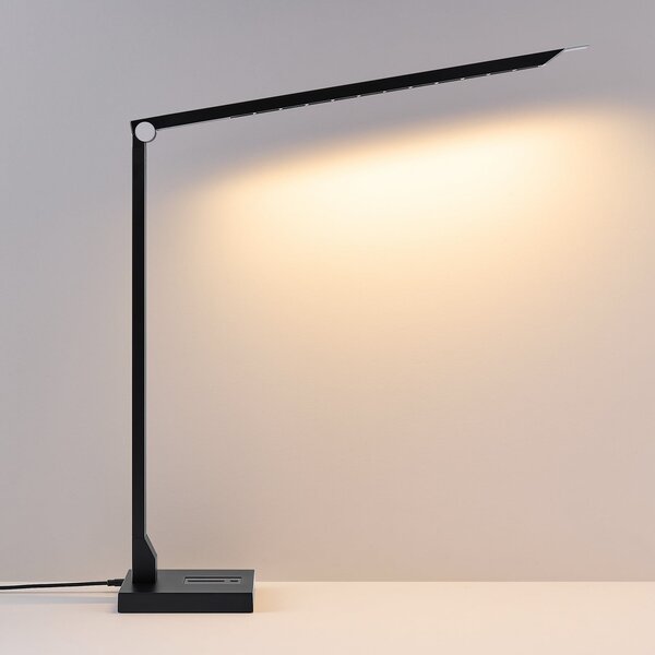 Molto Luce LED namizna svetilka FLOYD PRO, črna, 55 cm, CCT, z možnostjo zatemnitve, zatemnjen, Črna, Študija / pisarna, Aluminij, Sodobni