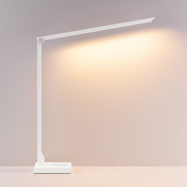 Molto Luce LED-namizna svetilka FLOYD ACCU, bela, 55 cm, CCT, z možnostjo zatemnitve, zatemnjen, Bela, Študija / pisarna, Aluminij, Sodobni