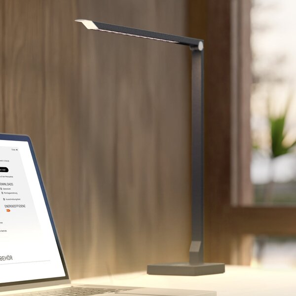 Molto Luce LED namizna svetilka FLOYD PRO, črna, 55 cm, CCT, z možnostjo zatemnitve, zatemnjen, Črna, Študija / pisarna, Aluminij, Sodobni