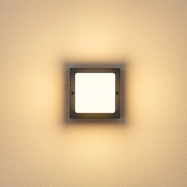 Molto Luce Zunanja LED-stenna svetilka FYNN-O, antracitna, 11 cm, IP65, CCT vklop/izklop, Črna, Aluminij, Sodobni