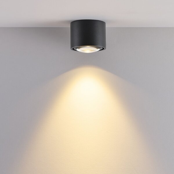Molto Luce Zunanja stropna LED-svetilka MAG MINI, črna, Ø 9 cm, CCT, z možnostjo, zatemnjen, Črna, Kopalnica, Aluminij, Sodobni